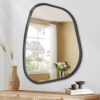 Miroir Asymétrique Noir en Bois Moderne