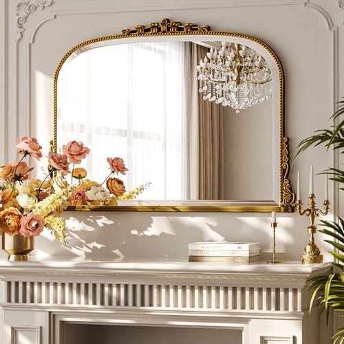 Miroir mural baroque ovale doré 90 x 67 cm Miroir mural baroque ovale doré 90 x 67 cm