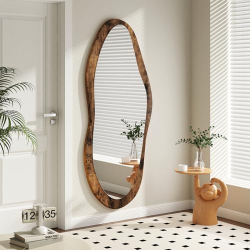 Miroir Mural Grand Vintage en Bois Miroir Mural Grand Vintage en Bois