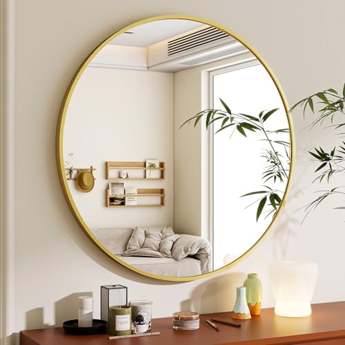 Miroir Mural Rond Doré de 76 cm Miroir Mural Rond Doré de 76 cm