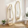 Miroir sur Pied Irrégulier en Velours Jaune Miroir sur Pied Irrégulier en Velours Jaune