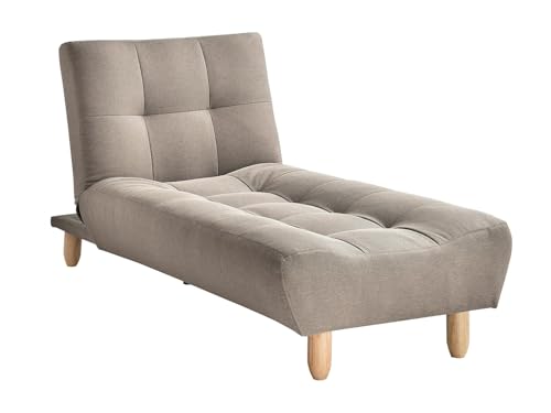 Méridienne clic clac Esteban en Tissu Taupe Méridienne clic clac Esteban en Tissu Taupe