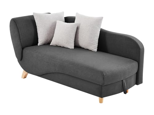 Méridienne Convertible Anthracite avec Coffre