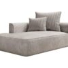Méridienne Gauche en Velours Beige PINETA