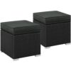 Ottomanes en Rotin pour Extérieur Set de 2 Ottomanes en Rotin pour Extérieur Set de 2