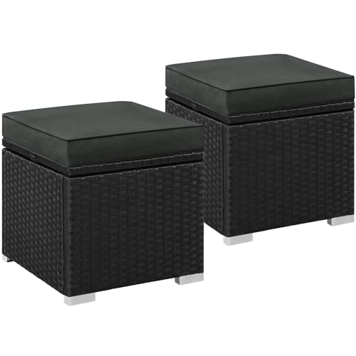 Ottomanes en Rotin pour Extérieur Set de 2 Ottomanes en Rotin pour Extérieur Set de 2