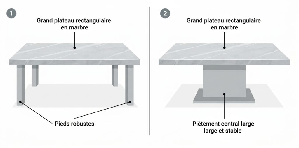 Choisir un plateau de table en marbre Résistance de la table pour un plateau en marbre sur mesure