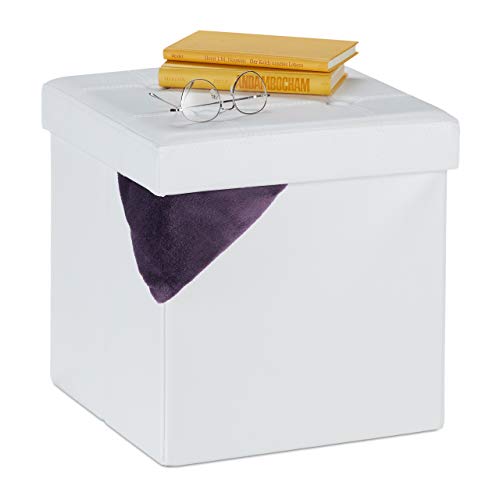 Pouf de Rangement Pliable en Similicuir Pouf de Rangement Pliable en Similicuir