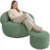 Pouf XXL en Velours Côtelé Élégant