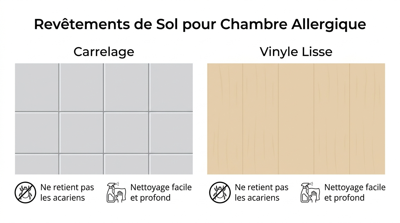 Revêtement de sol vinyle pour chambre allergique