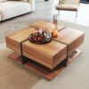 Table Basse Carrée avec Rangement Intégré
