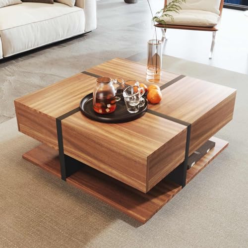 Table Basse Carrée avec Rangement Intégré Table Basse Carrée avec Rangement Intégré