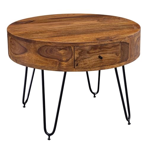Table Basse en Bois Massif et Métal Table Basse en Bois Massif et Métal