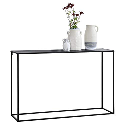 Table Console d'Appoint Industriel Noir Mat Table Console d'Appoint Industriel Noir Mat