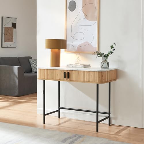 Table Console Design Scandinave avec Rangement Table Console Design Scandinave avec Rangement