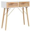 Table Console Etagère Chic en Bois Blanc