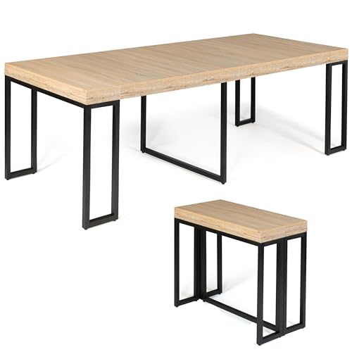 Table Console Extensible Bois et Métal Table Console Extensible Bois et Métal