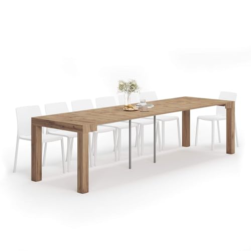 Table Console Extensible en Bois Rustique