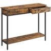 Table Console Industrielle avec 2 Tiroirs Table Console Industrielle avec 2 Tiroirs