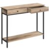 Table Console Industrielle avec 2 Tiroirs Table Console Industrielle avec 2 Tiroirs