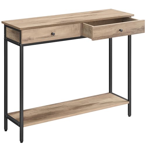 Table Console Industrielle avec 2 Tiroirs Table Console Industrielle avec 2 Tiroirs