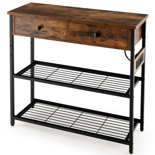 Table Console Industrielle avec Prise USB Table Console Industrielle avec Prise USB