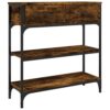 Table Console Élégante en Chêne Fumé Table Console Élégante en Chêne Fumé