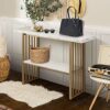 Table Console Élégante en Faux Marbre
