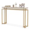 Table Console Moderne Effet Marbre Doré