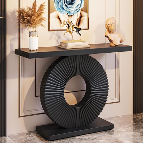 Table console moderne en bois noir Table console moderne en bois noir