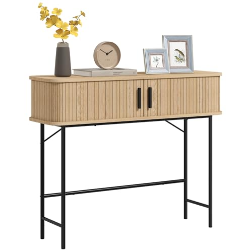 Table Console Moderne en Chêne et Noir Table Console Moderne en Chêne et Noir