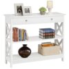 Table Console Néo-rétro en Bois Blanc Table Console Néo-rétro en Bois Blanc