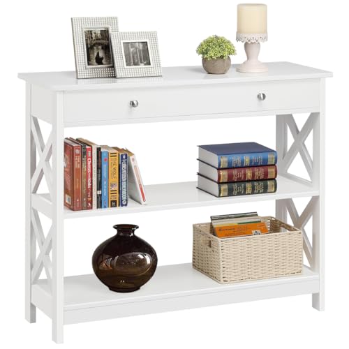 Table Console Néo-rétro en Bois Blanc Table Console Néo-rétro en Bois Blanc