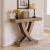 Table console étroite en bois rustique
