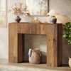 Table console étroite en marron foncé Table console étroite en marron foncé