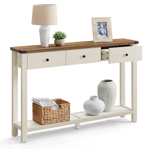 Table Console VASAGLE avec 3 Tiroirs