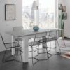 Table Extensible Midland en Ciment et Blanc Table Extensible Midland en Ciment et Blanc