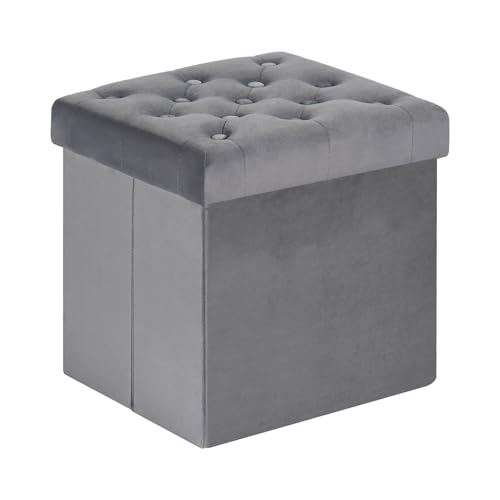 Tabouret Cube Pliable Bonlife Gris 40x40x40cm Tabouret Cube Pliable Bonlife Gris 40x40x40cm