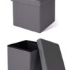 Tabouret Pliable en Similicuir de Rangement Tabouret Pliable en Similicuir de Rangement