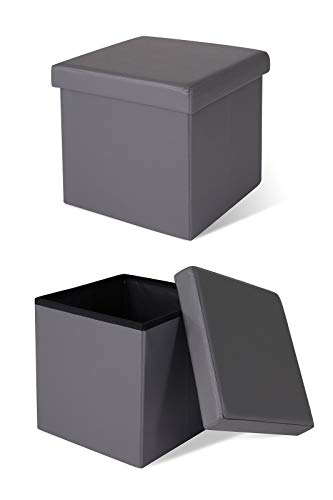 Tabouret Pliable en Similicuir de Rangement