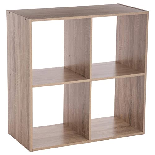 Étagère Cube 4 Cases Effet Chêne Étagère Cube 4 Cases Effet Chêne