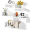 Étagère Murale en Bois Blanc - Lot de 5 Étagère Murale en Bois Blanc - Lot de 5