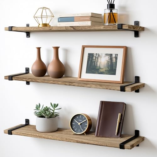 Étagères Flottantes en Bois – Lot de 3 Étagères Flottantes en Bois – Lot de 3