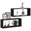 Étagères Murales en Chêne Noir - 2 pcs Étagères Murales en Chêne Noir - 2 pcs