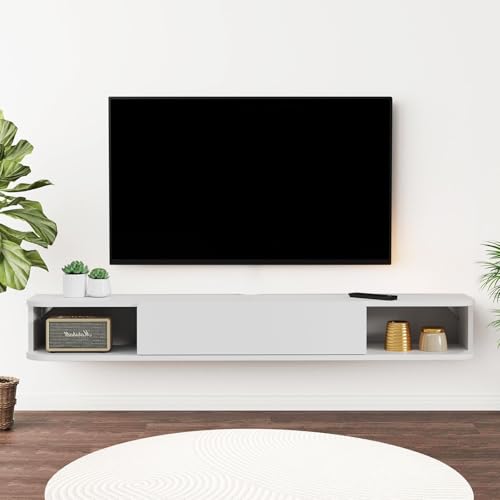 Étagère TV Murale Flottante en Bois Étagère TV Murale Flottante en Bois