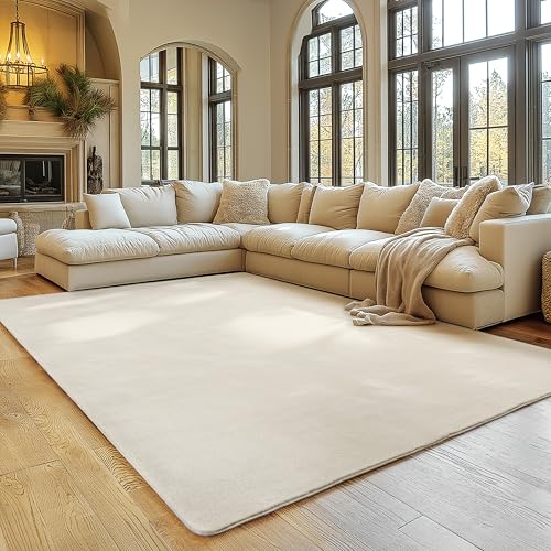 Tapis Crème 200x280 cm Antidérapant et Lavable