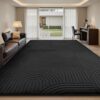 Tapis de salon 3D Noir 200 x 300 cm Tapis de salon 3D Noir 200 x 300 cm