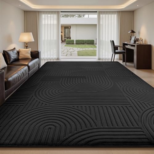 Tapis de salon 3D Noir 200 x 300 cm Tapis de salon 3D Noir 200 x 300 cm