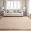 Tapis de Salon Shaggy BEIMO Beige 120x170cm Tapis de Salon Shaggy BEIMO Beige 120x170cm
