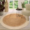 Tapis en Jute Rond Bohème 80cm Tapis en Jute Rond Bohème 80cm